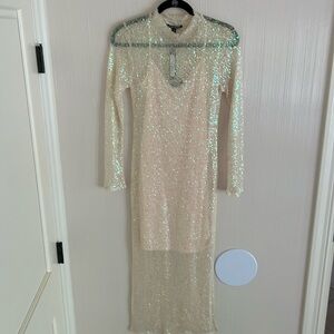 Shimmer sequin midi dress